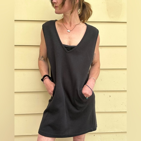 Vintage Black Cotton Romper Dress​ - Picture 3 of 7